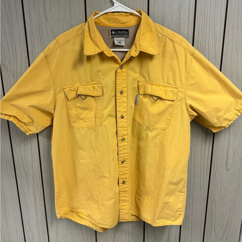 Columbia Yellow Casual Button Down Shirt
